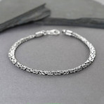 Sterling Silver Oval Borobudur Bracelet (4mm // 7.5”)