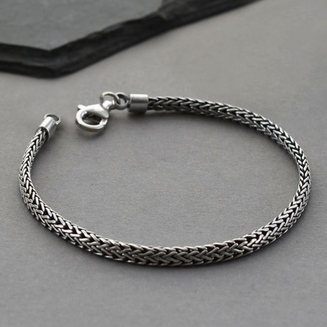 Sterling Silver Oval Snake Bracelet (4mm // 7.5”)