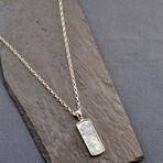 Meteorite + Silver Rectangular Necklace