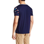 Floral T-Shirt // Navy (XL)