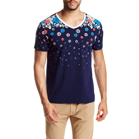 Floral T-Shirt // Navy (S)