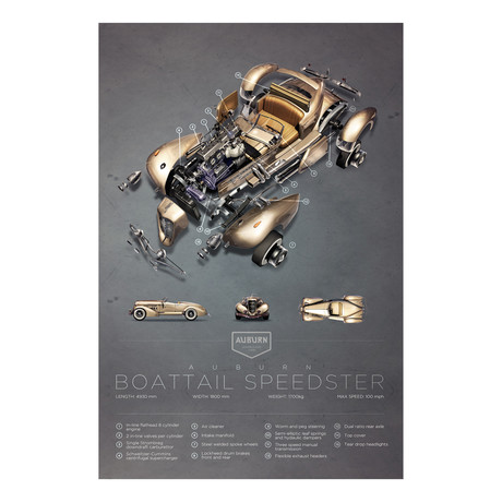 Boattail Speedster Exploded View
