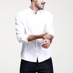 Casual Moa Collar Button-Up // White (S)