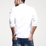 Casual Moa Collar Button-Up // White (S)