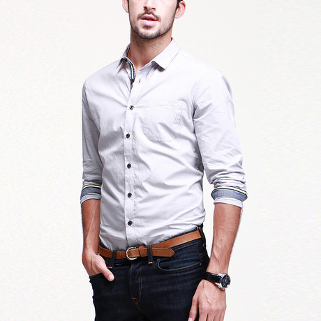 Dress Button-Up // Light Grey (S)