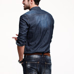 Dark Denim Button-Up // Blue (S)