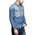 Kuegou // Western Button-Up // Blue (L)