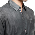 Patch Denim Button-Up // Grey (2XL)