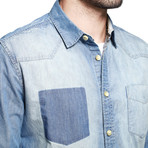 Kuegou // Denim Button-Up // Blue (L)