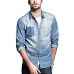 Kuegou // Denim Button-Up // Blue (L)