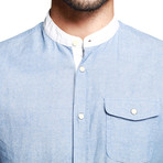 Moa Collar Button-Up // Blue (XL)