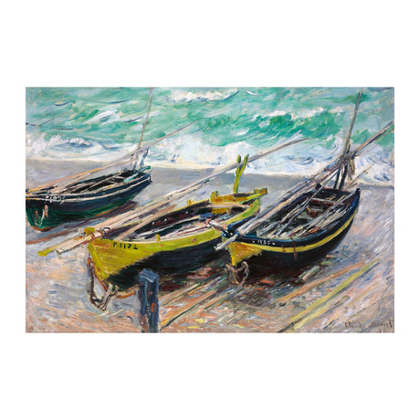 Claude Monet // Three Fishing Boats // 1885 (36"W x 24"H x 1.5"D)