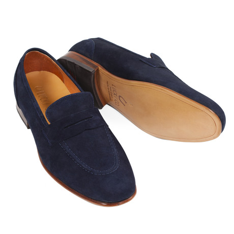 Lucky Co. // Suede Loafer // Dark Blue (US: 10)