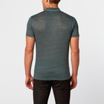 Textured Knit Polo Shirt // Green (XL)