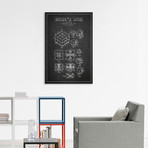 Rubik Dark Patent Blueprint // Aged Pixel (18"W x 26"H x 0.75"D)