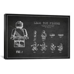 Lego Dark Patent Blueprint // Aged Pixel (26"W x 18"H x 0.75"D)