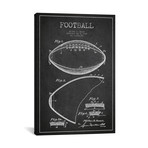 Football Charcoal Patent Blueprint // Aged Pixel (26"W x 40"H x 1.5"D)
