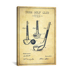 Dunn Golf Club Vintage Patent Blueprint // Aged Pixel (26"W x 18"H x 0.75"D)