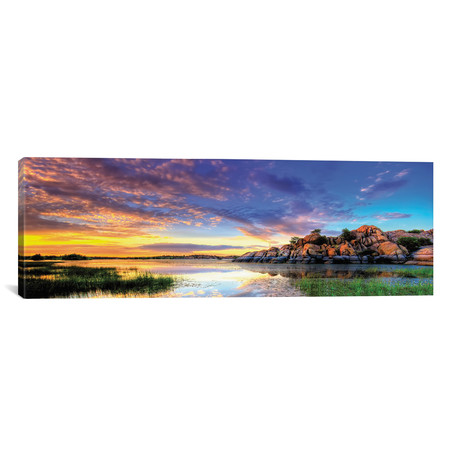 Willow Lake Spring Sunset by Bob Larson (60"W x 20"H x 0.75"D)