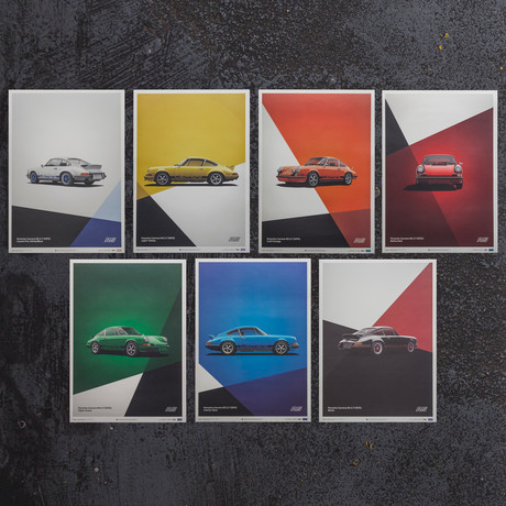 Porsche 911 Poster // Set of 7