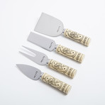 Cheese Knife Set + Wood Barrel // 4 Pieces