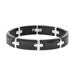 Crucible Textured Link Bracelet // Black + Silver