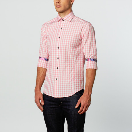 Oscar Dress Shirt // Pink Check (S)