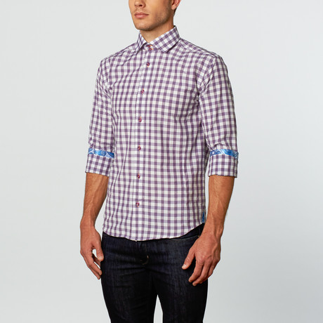 Bespoke // Peter Dress Shirt // Purple Check (S)