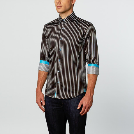 Grayson Dress Shirt // Black Stripe (S)