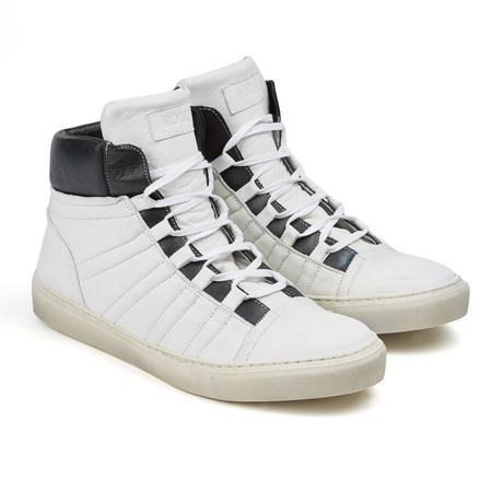High-Top Leather Sneaker // White (US: 8)