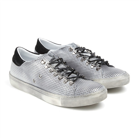 Perforated Sneaker // White + Black (US: 8)