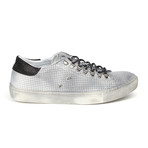 Perforated Sneaker // White + Black (US: 11.5)