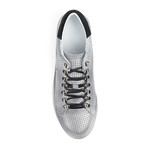Perforated Sneaker // White + Black (US: 9.5)