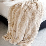 Couture Faux Fur Throw // Mink (Ivory)