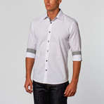 Polka Dot Button-Up Shirt // White (3XL)