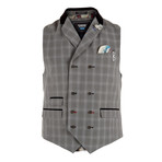 Terence Checkered Waistcoat // Light Grey (XL)