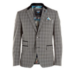 Alfie Checkered Blazer // Light Grey (XL)