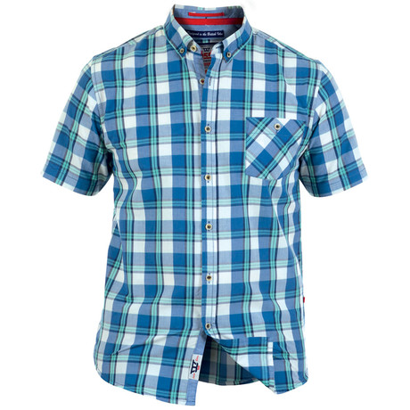 Henry Checkered Short Sleeve Shirt // Blue (S)