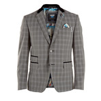 Duke Clothing Co. // Alfie Checkered Blazer // Light Grey (5XL)