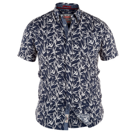 Duke Clothing // Lahaina Hawaiian Short-Sleeve Button-Up Shirt // Navy (2XL)