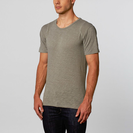Rogue State // Ribbed Detail Tee // Frost Grey (S)