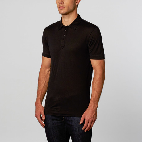 Rogue State // Polo Tee // Heather Black (S)