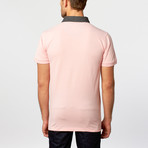 Jean Louis Scherrer // Polo Shirt // Pink + Black + Blue Contrastt Paisley (M)