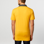 Polo Shirt // Yellow + Balck + Black Contrast Paisley Trim (XL)