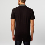 Jean Louis Scherrer // Polo Shirt // Black + Floral Pocket (2XL)