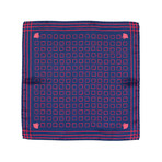 Deo Pocket Square // Navy + Red