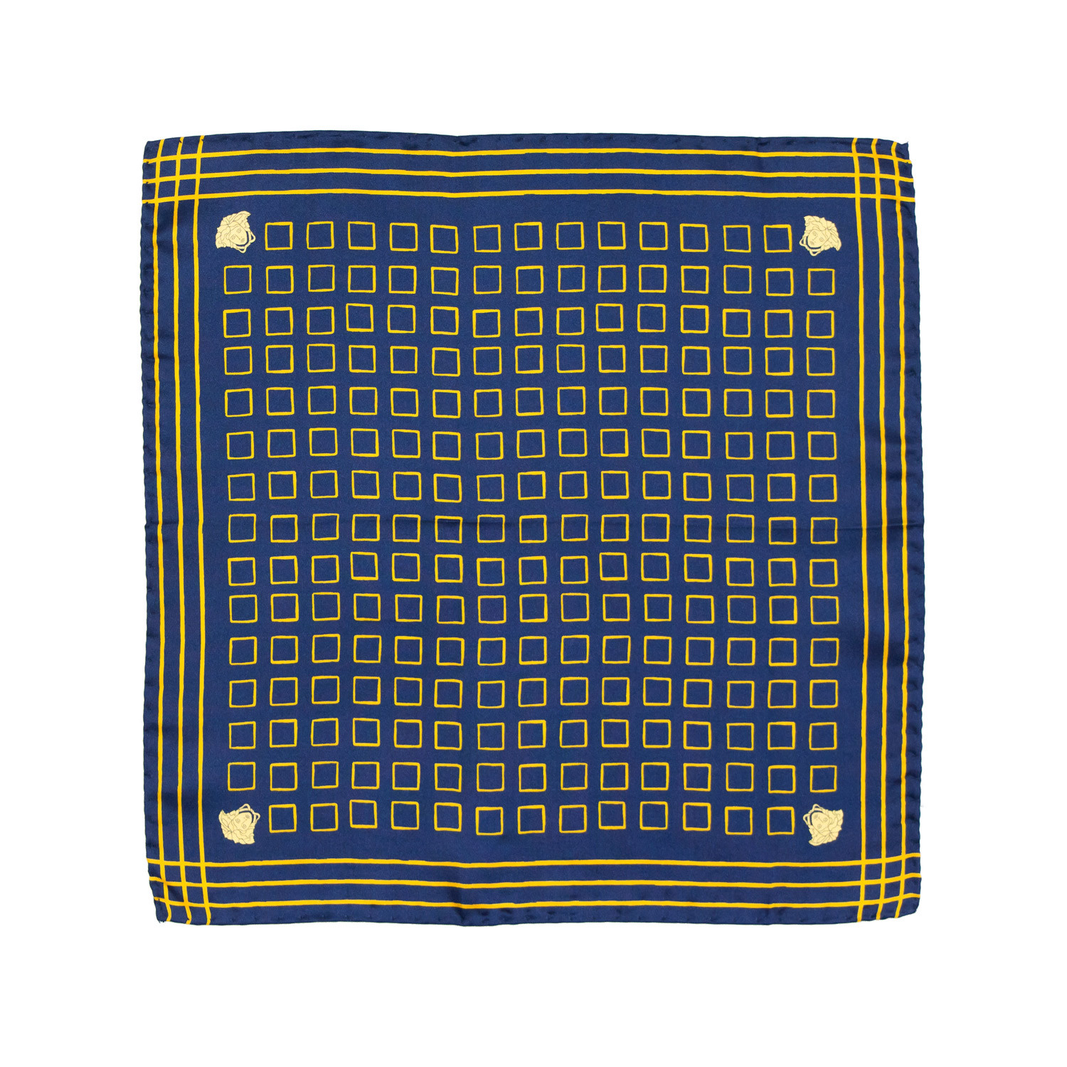 Pocket Square // Navy + Gold Squares - Versace - Touch of Modern