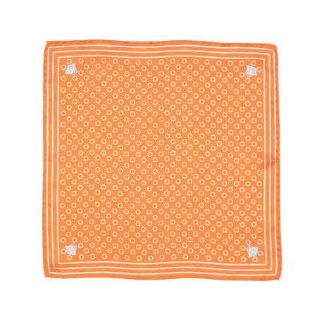 Donnino Pocket Square // Orange + White
