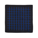 Uberto Pocket Square // Black + Blue