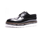 Brogue Wingtip Stacked Sole Derby // Black Patent (Euro: 45)